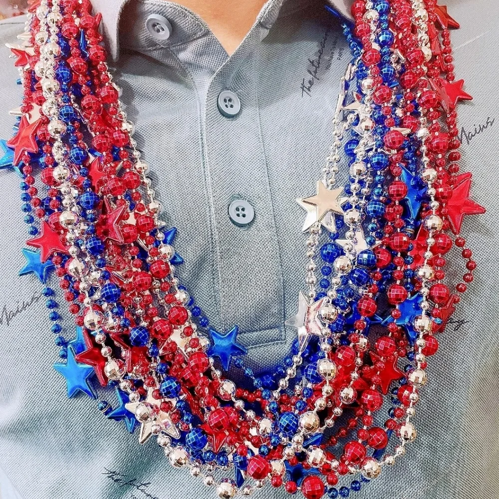 4th of July Necklace Beads